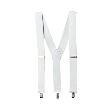 Stilrena Smala Vita Hängslen med Clips 2,5cm vita