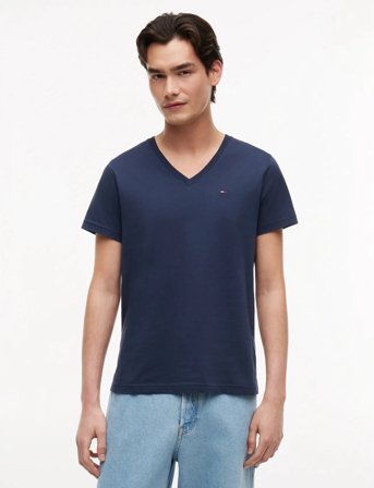 Tommy Jeans Tjm Original Jersey V Neck Tee - Navy - L