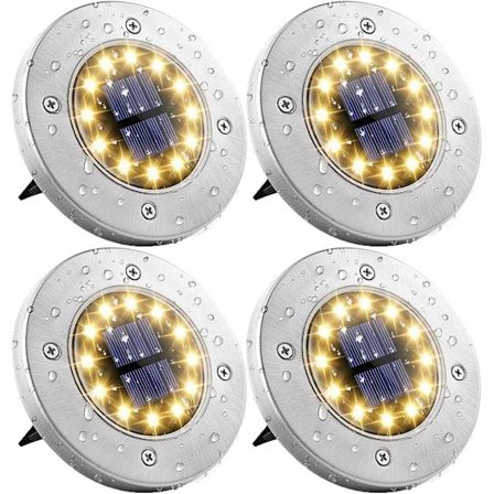 4 kappaletta aurinkokennovalaisimia 12 LED aurinkolattiavalo ulkona aurinkokennovalaisimet l mmin valkoinen