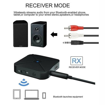 2-i-1 Bluetooth-sender-modtager Trådløs adapter Tv Stereolyd