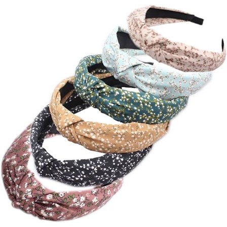 Dame Hovedbånd Boho Hårbånd Vintage Elastisk Trykt Hovedbeklædning Strækbar Fugt Hårbånd Snoet Søde Hår Tilbehør (ArchSmalFlower6)