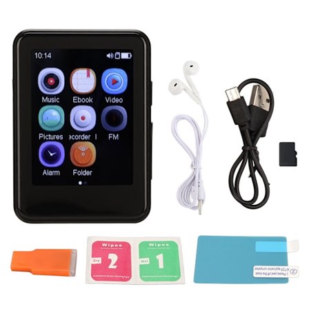 MP3 MP4-spelare Bluetooth 5.0 HiFi Lossless 2,5 tums pekskärm Inspelningsmusikspelare med högtalare Radio 4GB