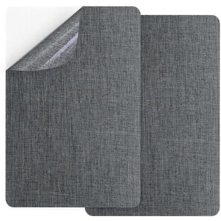 2 stk. selvklæbende lapper til tekstilreparation - Mørkegrå - Til sofa, telt, møbler, autostol - 20 x 28 cm