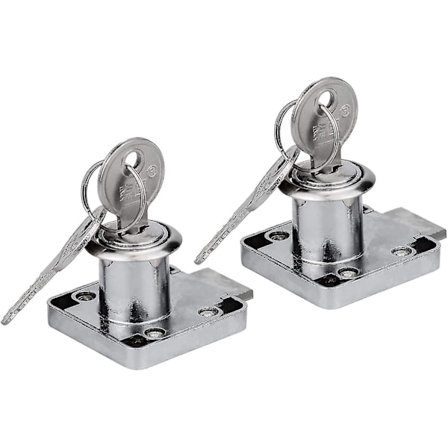 Sæt af 2 Rustfrit Stål 22mm Skuffe Kamlås Med 2 Nøgler Til Skab Kontor Garderobe Skab