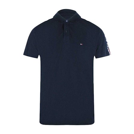 Tommy Hilfiger Herr T-shirt med Tejpade Ärmar XXL Marinblå