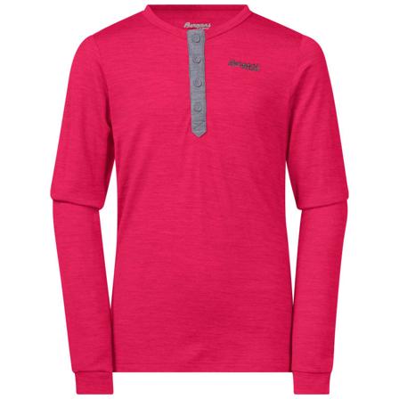 Bergans Myske Wool Youth Shirt Children base layer tops Pink 140