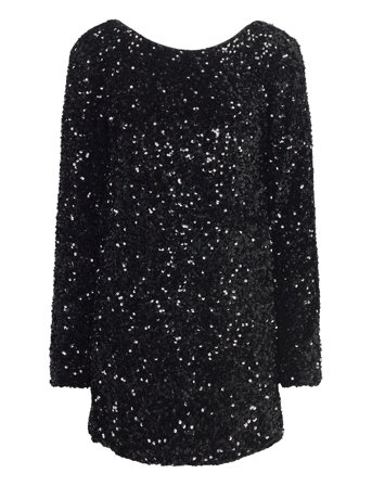 Gina Tricot Loose Sequin Mini Dress - Black - M