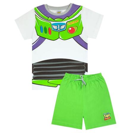 Toy Story Pojkarna Buzz Lightyear Kostym Pyjamas Set 5-6 År Vit White/Green 5-6 Years