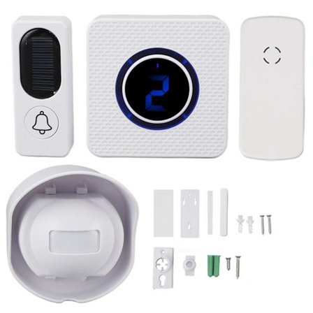 Trådløs Dørklokke WiFi Dørsensor Alarm 2,4 GHz Smart Dør Åben Kontaktsensor 4 Lydstyrkeniveauer 38 Sange 90‐260V EU-stik