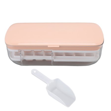 Pink isterningebakke 48 rum 2-lags husholdnings ismaskine med låg ABS PP PET silikone