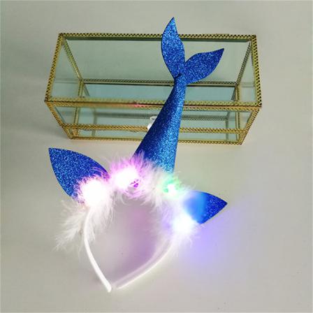 Mermaid Led Hårbåge E Dam Barn Pannband Halloween Födelsedag