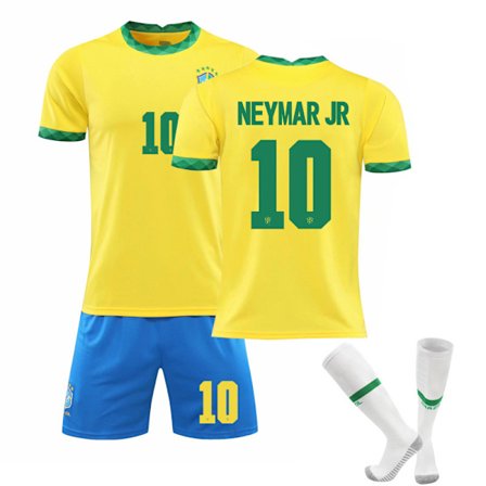 2021 Brasilien hem gul nr 10 Neymar nr 7 Paqueta nr 20 Vinicius fotbollströja set