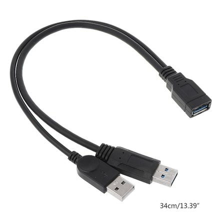 Usb 2.0 A Hane Till Usb Hona 2 Dubbel Dual Strömförsörjning Usb Hona