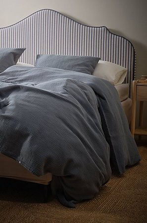 Jotex - Dekbedovertrek Van Neteldoek Grijsblauw Grijsblauw - AMILIA - Koop Dekbedovertrek bij Jotex