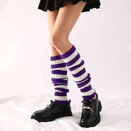 Zihaisheng Naisten S Säärystimet Monivärinen Villa Neulottu Jalkojen Lämmityssuoja Halloween-juhlatarvikkeet Naisille Tyylikäs Joustava Pitkä Sukka