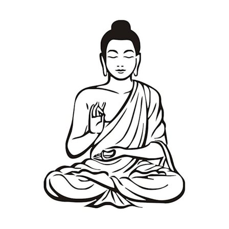 1 st Buddha-väggdekal, unik och elegant, avtagbar tapet, väggdekal, vardagsrumsdekor (42x31,5 cm)