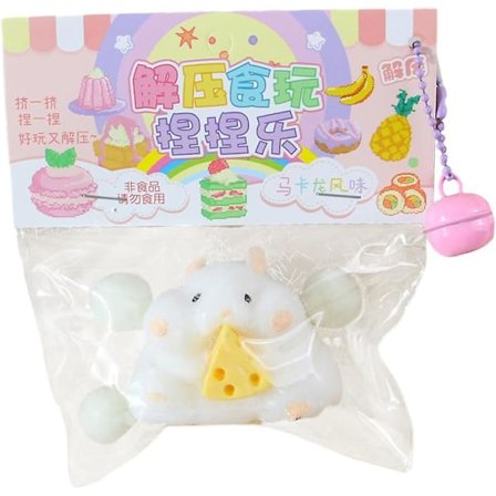 Tegneserie Mus Klem Silikon Legetøj, Ost Hamster Squishes Legetøj, Blød Plys Squishy Hamster Legetøj, Stress Relief Angst Gave til Fødselsdag Pa (FMY)