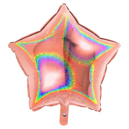 Holografinen Folioilmapallo Tähti Ruusukulta