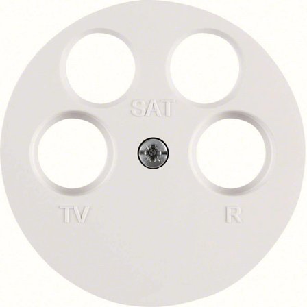 Hager 14842089 Midtbrikke R/TV/2 x SAT R.1/R.3 Polarhvit, Strømbrytere & vegguttak