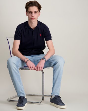 U.S. Polo Assn. Combed Cotton SS Polo Niebieski Koszulki polo Chłopiec - Kids Brand Store