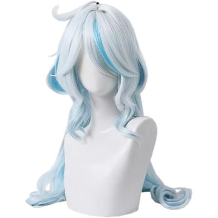 Cosplay-peruukki, Genshin Impact -peruukki, kahdella peruukkihatulla, Halloweeniin, juhliin ja muuhun