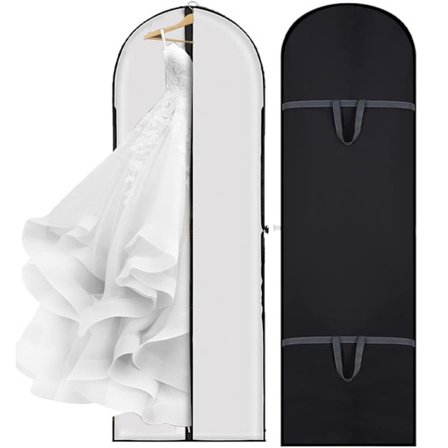 2-osainen vetoketjullinen vaatesuoja 180 x 60 cm - Kokoontaitettava - Pestävä