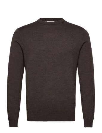 100 % Merino Crew Neck Knit Brown Lindbergh Black