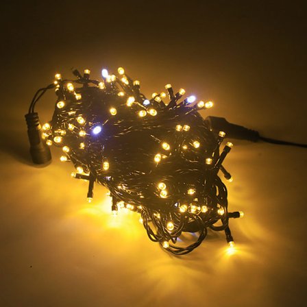 Halloween koblingsbare varme gule LED-lysstrenger, 20M 200 LED vanntett utendørs innendørs strenger, juletrelys