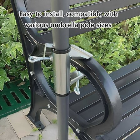 Parasollfot i metallklämma för uteplatser, idealisk för balkonger och innergårdar. Passar parasoller upp till 3,8 cm