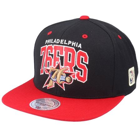 Mitchell & Ness - Philadelphia 76ers Hwc Team Arch Black/Red Snapback Snapback Black Cap - NBA @ Hatstore