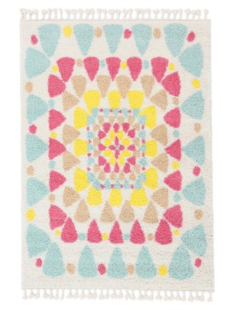 Shaggy Rug Momo - White/Multicolor 200X300 In Modern Style