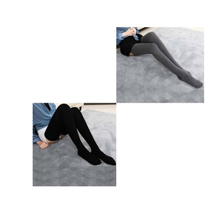 2 par høje strømper til efterår/vinter 80 cm bomuldsstrømper lårhøje