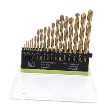 19 deler borsett med bor, slagbor, batteribor, diamantbor