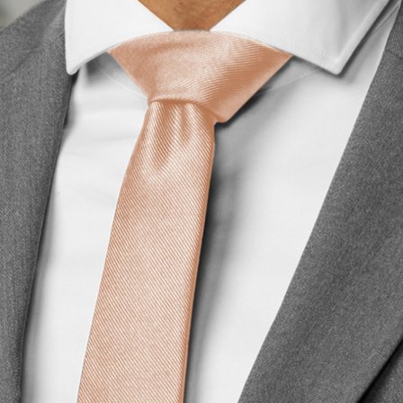 6 cm Rose Pink Grosgrain Skinny Tie for Men - Solid color neckties