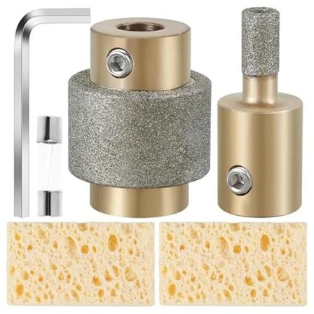 Glas Slipbits, 1 3/4 1/4 Tum Målat Glas Diamantslipbits Huvudverktyg med Sexkantsnyckel, (1&1/4 Tum)-WELLNGS