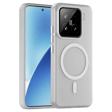 Til Xiaomi 15 Cover Kompatibel med MagSafe TPU PC Slankt Mat Gennemskinneligt Telefon Cover - Gul