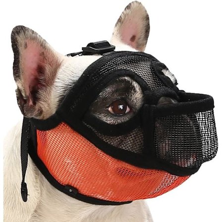 Fransk Bulldog Nesegrime, Kortsnutet Hund Nesegrime for Shih Tzu Engelsk Bulldog, Nett Hund Nesegrime med Tungen Ute Design, Flat