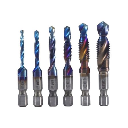 6 STK titaniumbelagte bits Hex-skafthanebor KORTE BOR