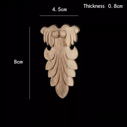 Massivt træ udskåret søjlemøbelfod 4,5X8X0,8CM6 6