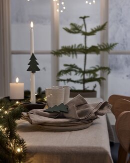 Dekorativ Ljusmanschett Gran 2-Pack Grön - Jul - Star Trading