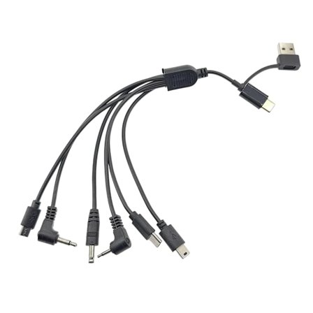 Multifunksjons ladekabel med Type C, liten USB, Mini USB-plugger ladekabel for effektiv 5V-lading på elektronikk