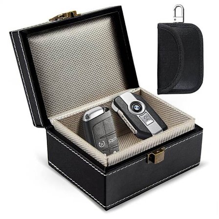 Faraday-boks for bilnøkler, signalblokkerende boks for bilnøkler, tyverisikre signalblokkerende bur for bilnøkler