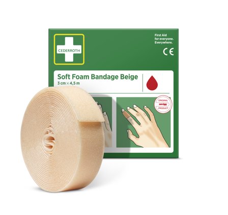 Cederroth 51011018 Plaster 3 cm x 4,5 m, selvklebende Beige, Førstehjelp