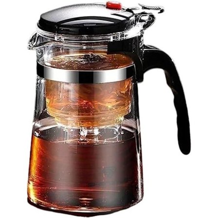 Glaskedel Tekande med Infuser, Varmebestandig, til at Lave Blomstte og Urtete, Praktisk til Kontor og