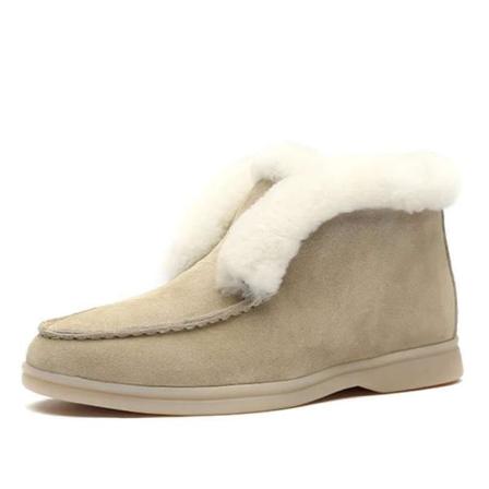 Stövlar Mocka-läder Stövlar Varma Vinterstövlar Slip-on Snow Boots För Dam Beige 41