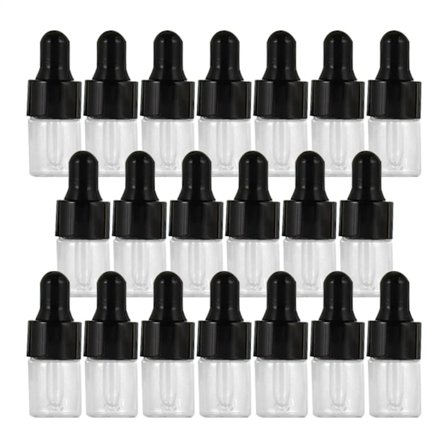 20 stk. tomme glassflasker med dråpeteller, lekkasjesikre øyedråpedispensere, tinkturflasker for olje, flytende ekstrakt