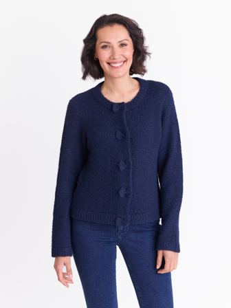 MATCH - Kallie cardigan - Va Vite - Str. XXXL - Dame - Gensere & Cardigans - Blå - 59% polyester - resirkulert, 21% nylon, 11% polyester, 8% ull og 1%