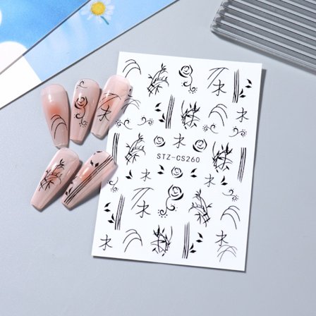 3 st Silver Hollow Butterfly Nagelstickers