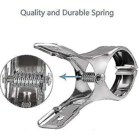 6 st Stora Strandhandduksklämmor Rostfritt Stål Stora Klädnypor F