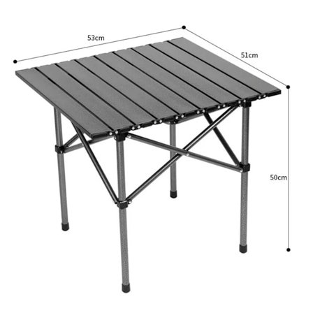 Sammenleggbart campingbord for 2-4 personer, sammenleggbart bord i aluminiumslegering, lett og lett å bære, leveres med bæreveske, egnet for c
